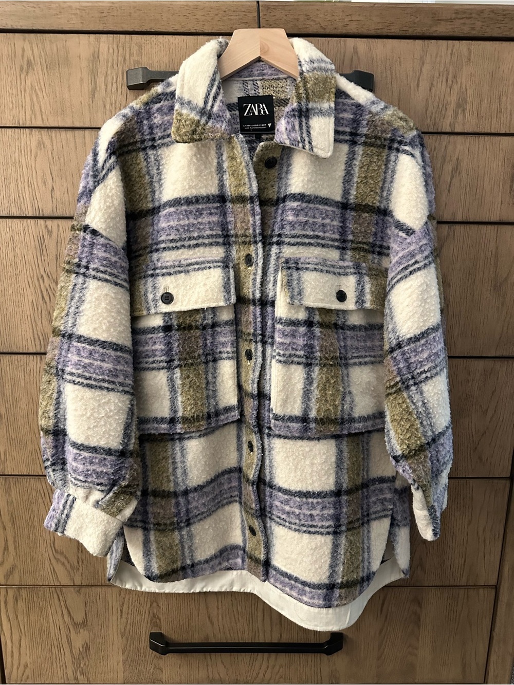 ZARA OVERSIZED PLAID OVERSHIRT